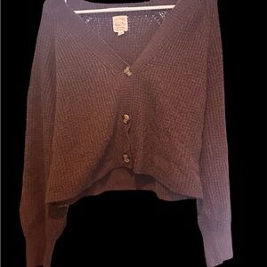 Hippie Rose Chocolate Cardigan Sweater- size small